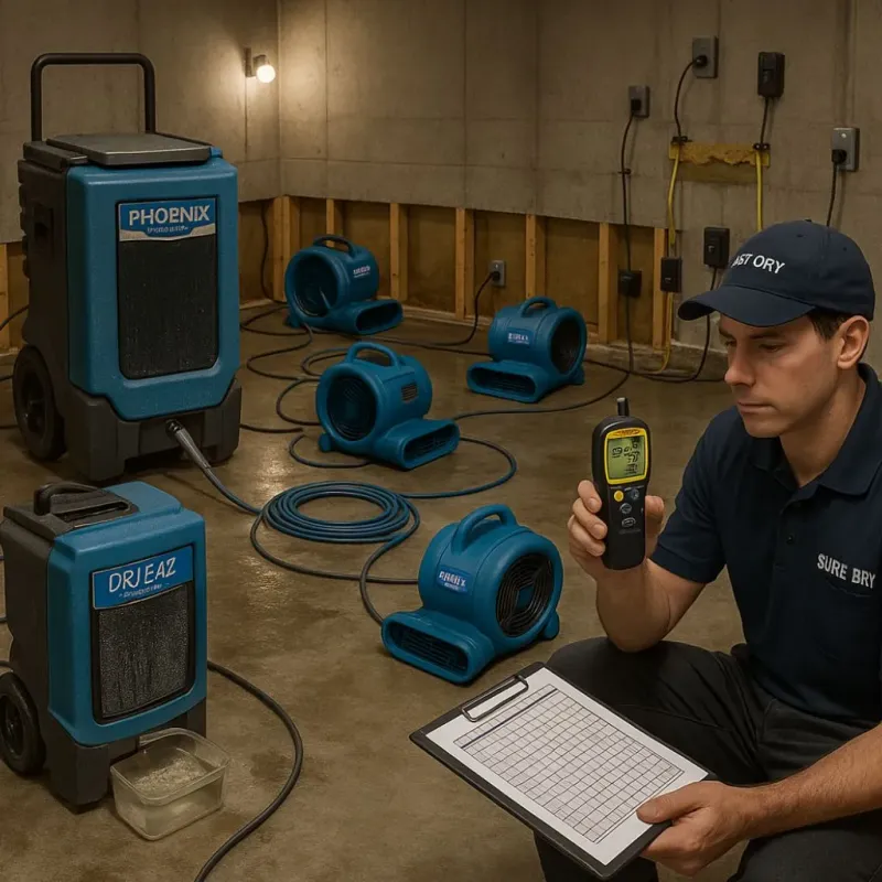 Structural Drying and Dehumidification process in Anderson, TX